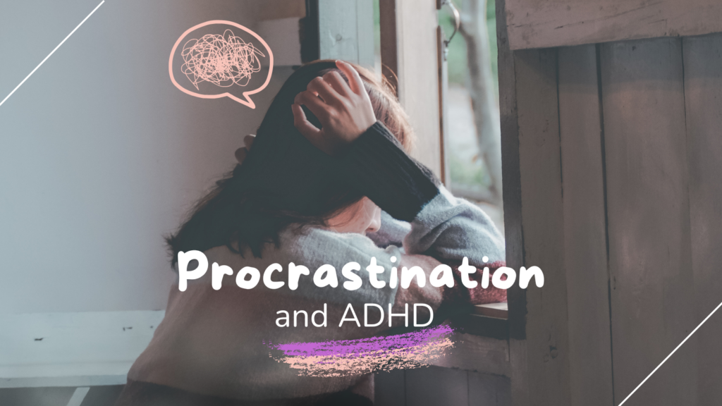 Person with ADHD struggling with procrastination while working at a desk